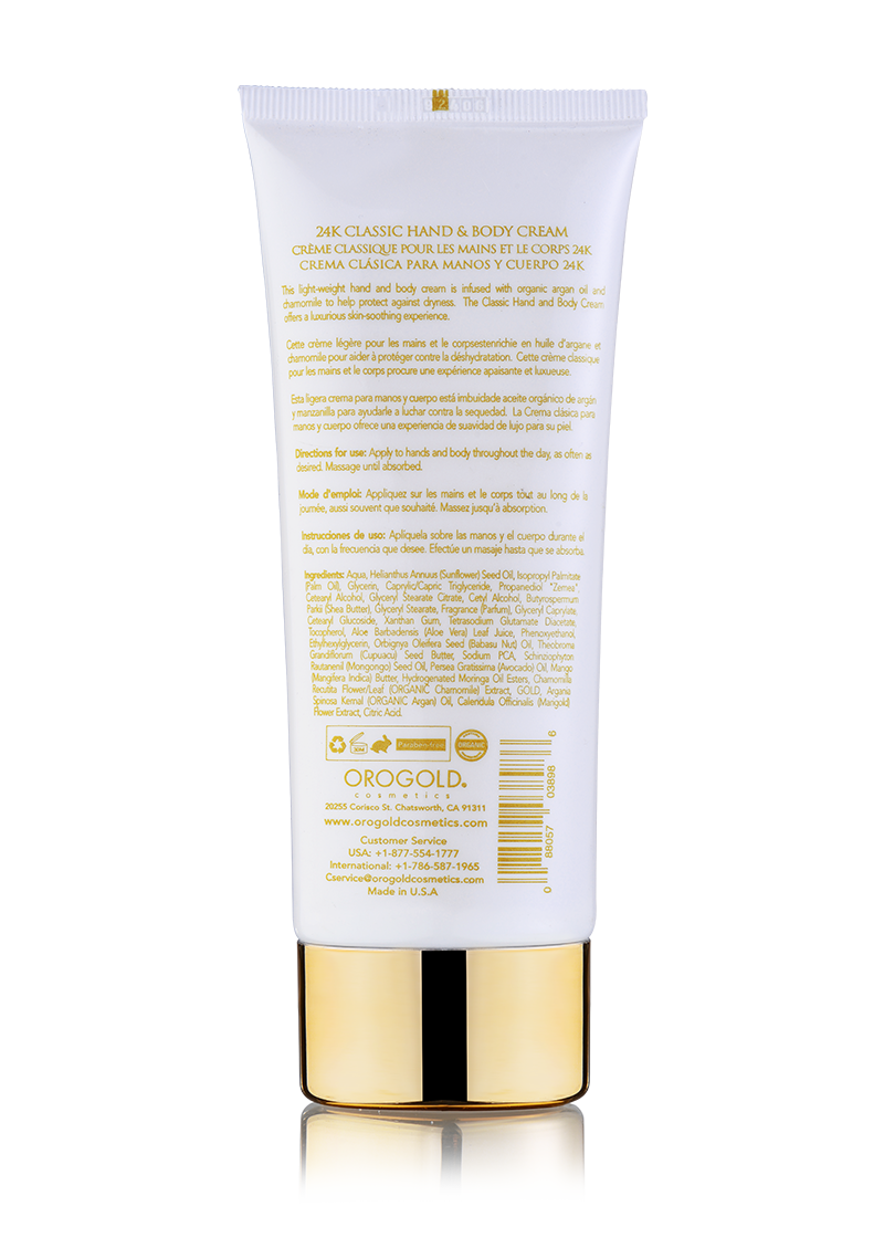 OROGOLD White Gold 24K Classic Hand and Body Cream Back