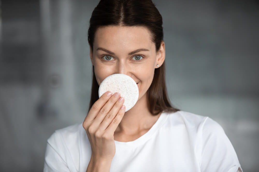 Woman doing skincare