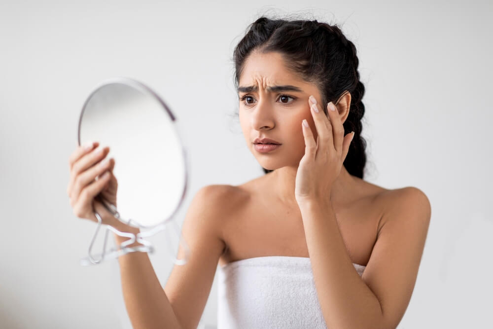 woman skincare routine